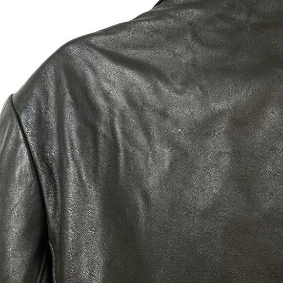 Vintage Leather Jacket Tibor Leathers Black Coat Women's Petite Size Large - Picture 8 of 11